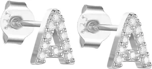 1 Pair Stud Earrings Letter a Diamond Ear Jewelry Minimalist Gold Studs