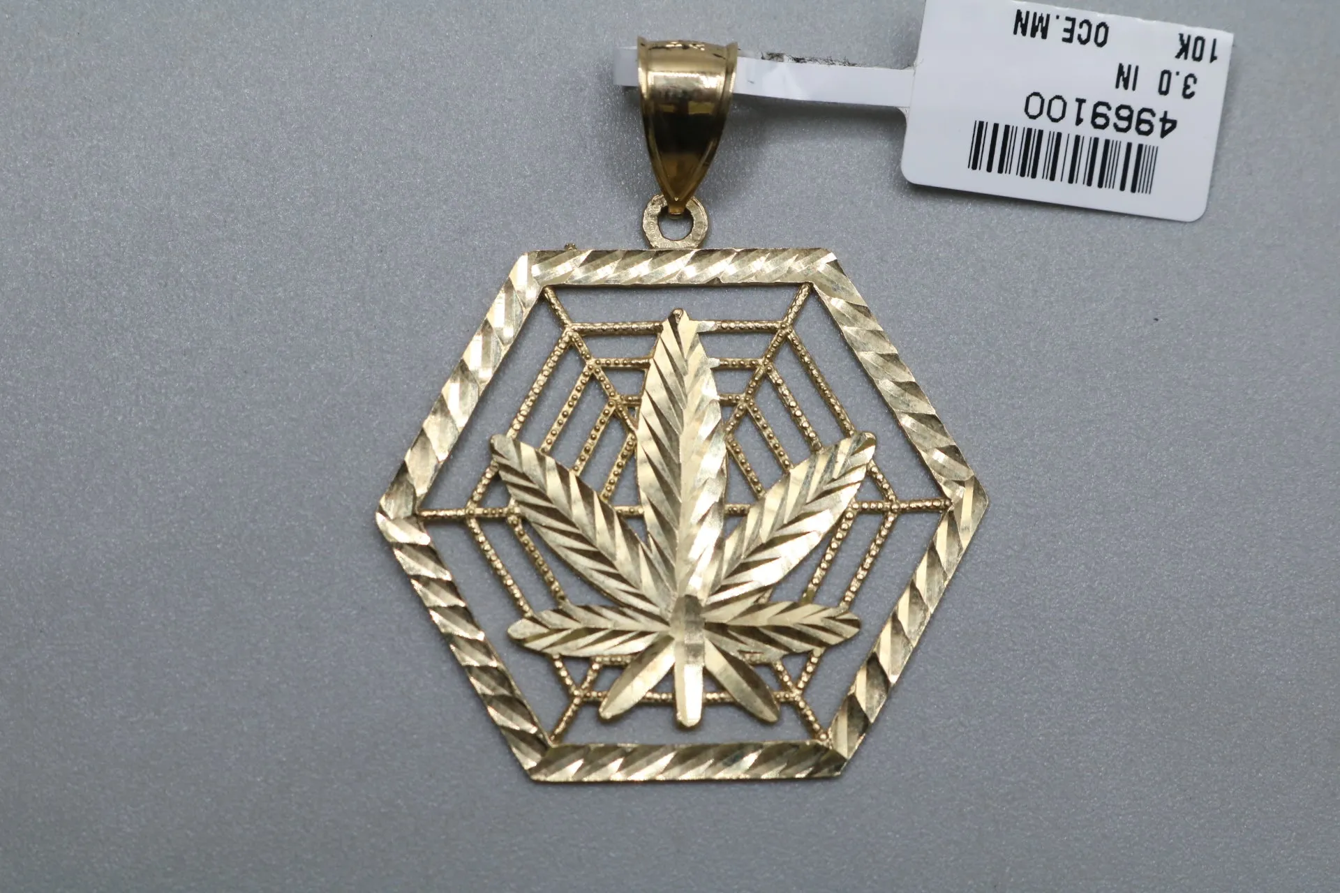 10K Yellow Gold Weed Web Charm