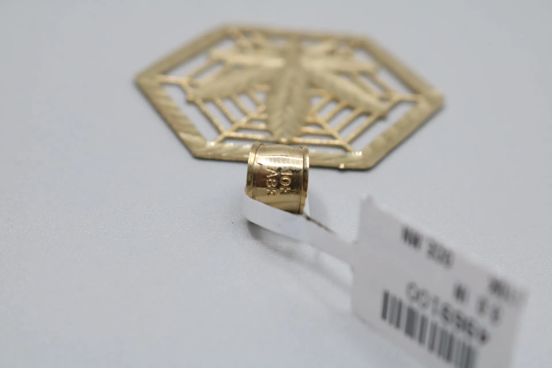 10K Yellow Gold Weed Web Charm