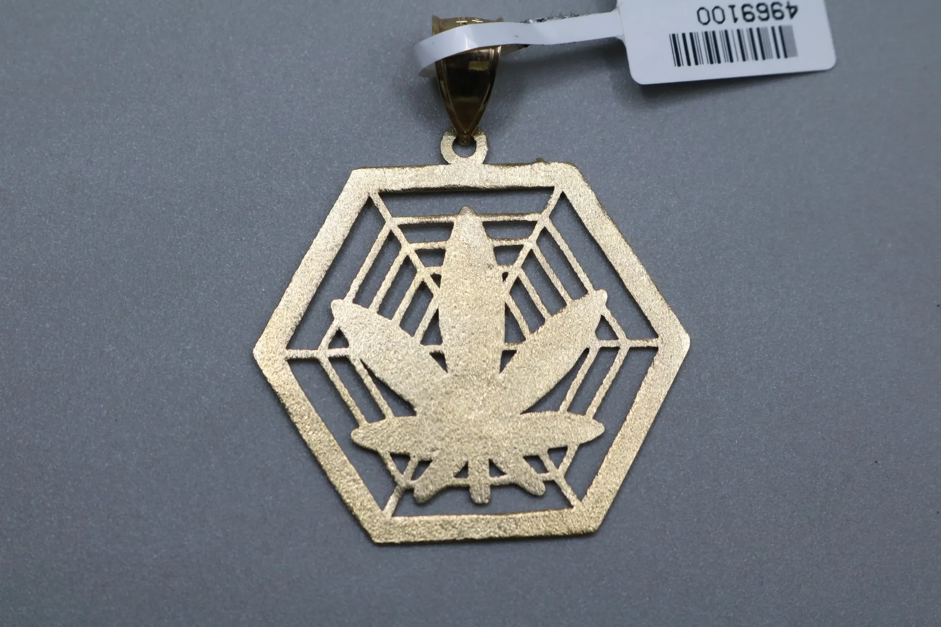 10K Yellow Gold Weed Web Charm