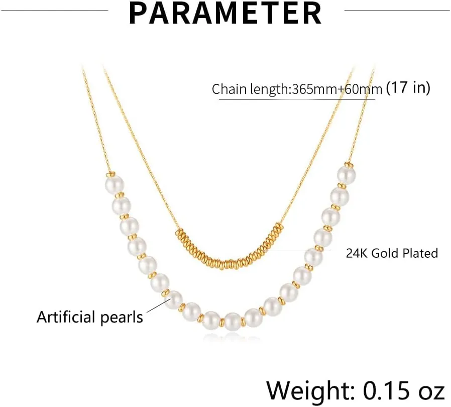 24K Real Gold Plated Necklaces for Women | Initial Dainty Layered Necklace for Women Gold | Choker Necklace Layered Necklaces for Women Gift