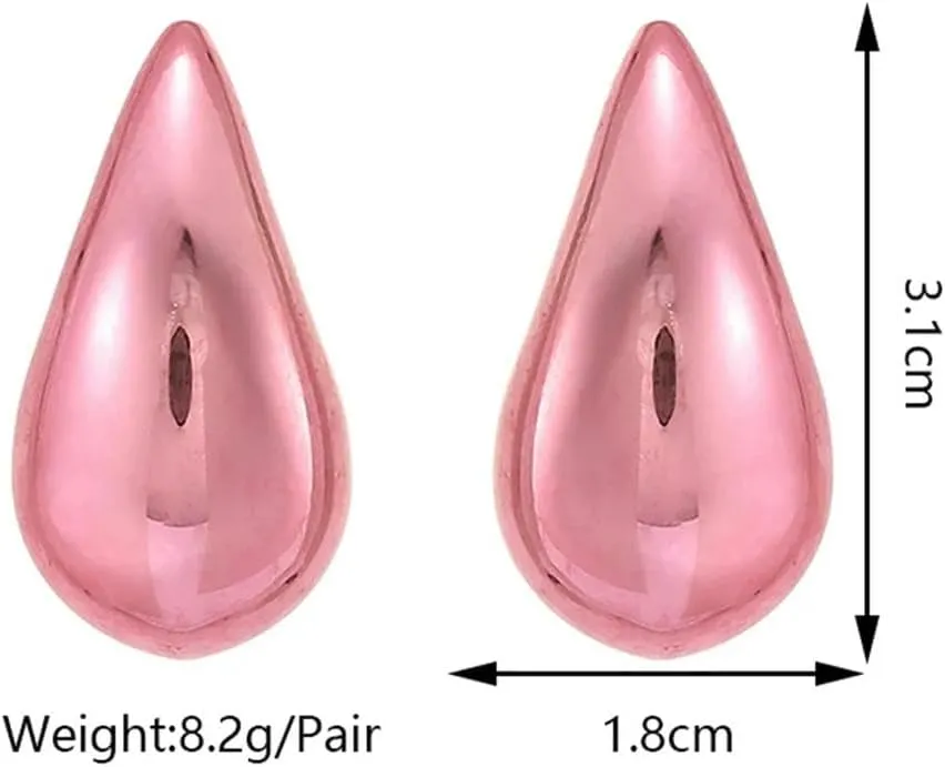 3.1 * 1.8cm Resin Smooth Teardrop Big Stud Earrings For Women Designer Accessories