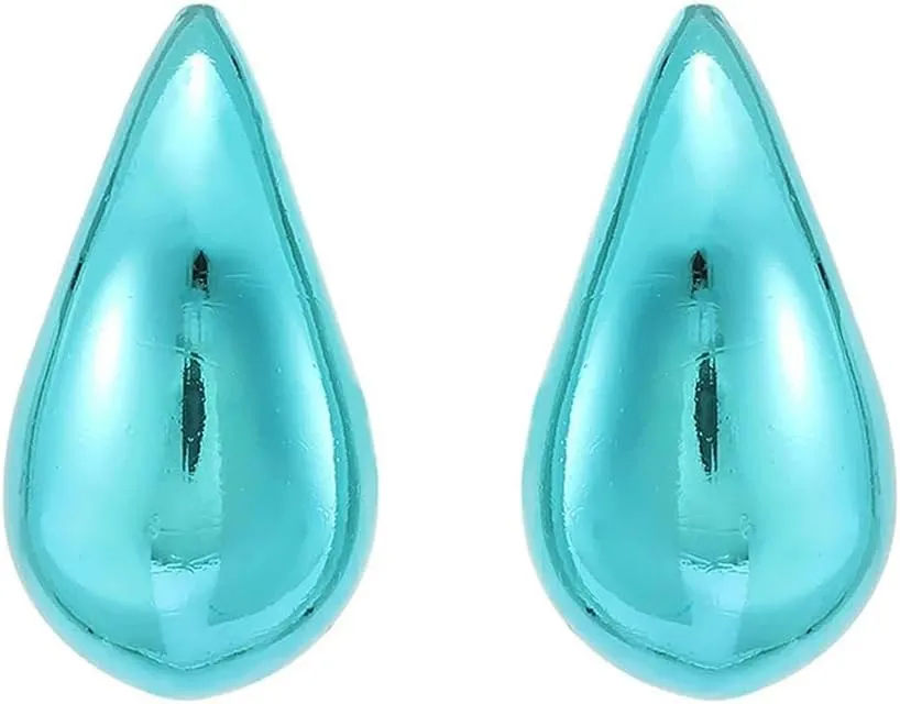 3.1 * 1.8cm Resin Smooth Teardrop Big Stud Earrings For Women Designer Accessories