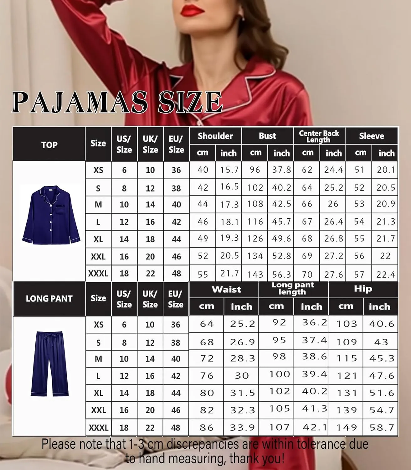 3Pcs Womens Silk Pajamas Set XS-3XL Satin Pajama Sets Silky Pjs Set Long Sleepwear Pj Sets Loungewear Nightwear
