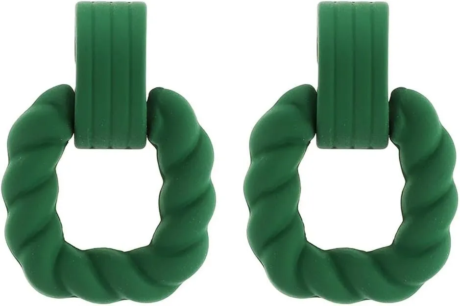 4 * 2.9cm Female Screw Square Resin Dangle Earring For Women Pendant Accessories
