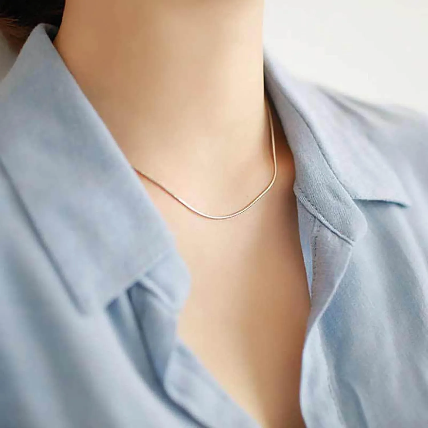 925 Sterling Silver Chain Necklaces for Women,Gold Plated Stackable Dainty Box Chains Minimalist Jewelry Accessories Gifts