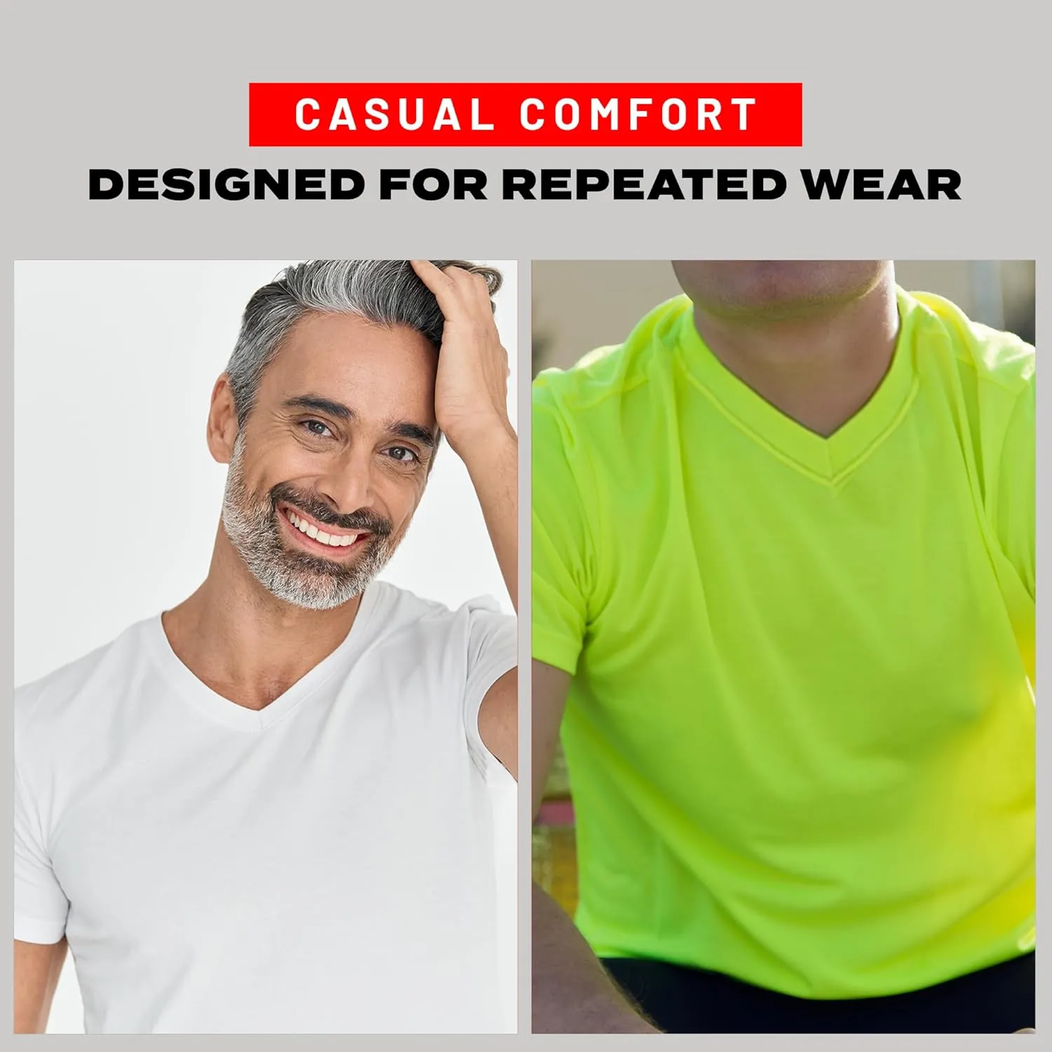 Access Men's V Neck T Shirts, Comfortable, and Stylish Heavyweight Short Sleeve Cotton V Neck T Shirts for Men, 3-Pack