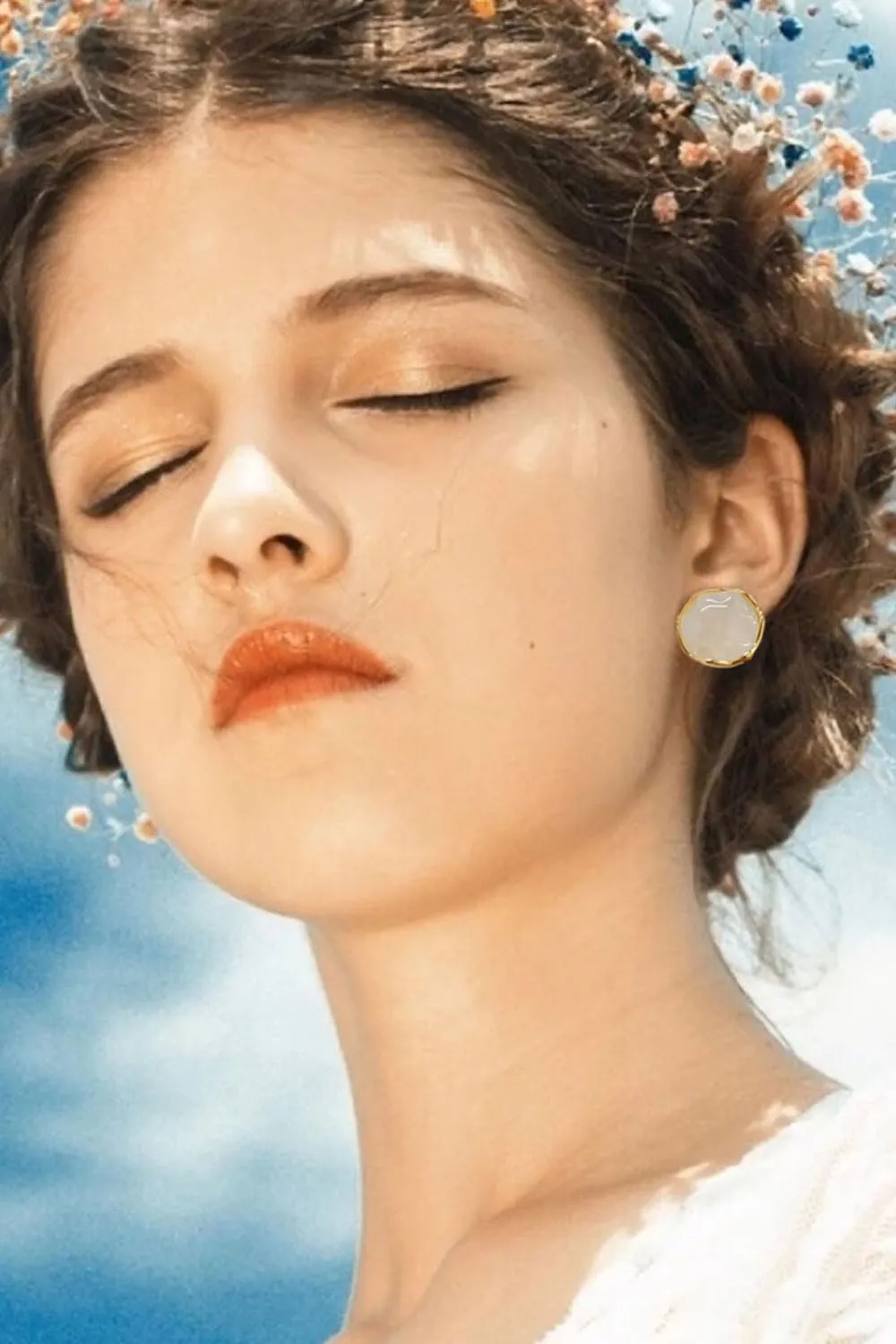 Acrylic Earrings for Women's Resin Hoop 18k Gold Studs Vintage Hypoallergenic Trendy Earrings