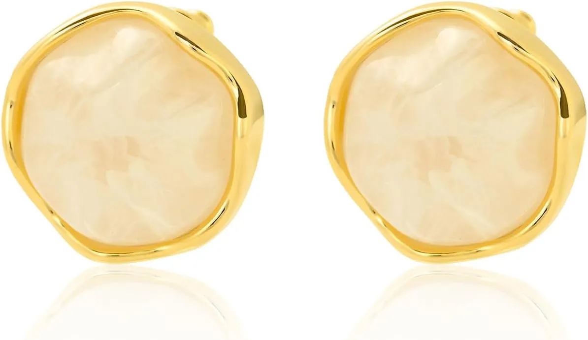 Acrylic Earrings for Women's Resin Hoop 18k Gold Studs Vintage Hypoallergenic Trendy Earrings