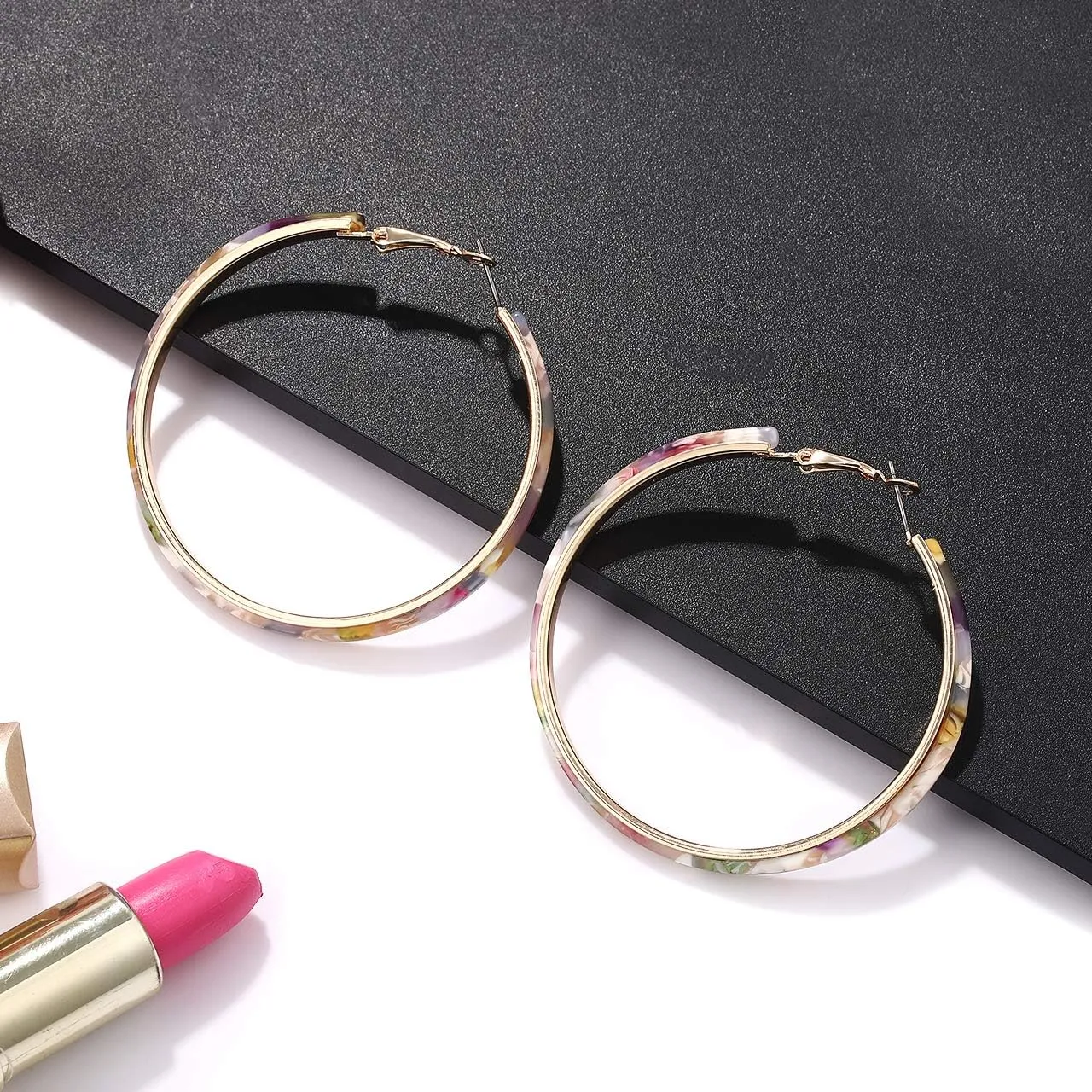 Acrylic Earrings Lightweight Hoop Earrings Statement Resin Drop Dangle Stud Earrings Fashion Jewelry For Women