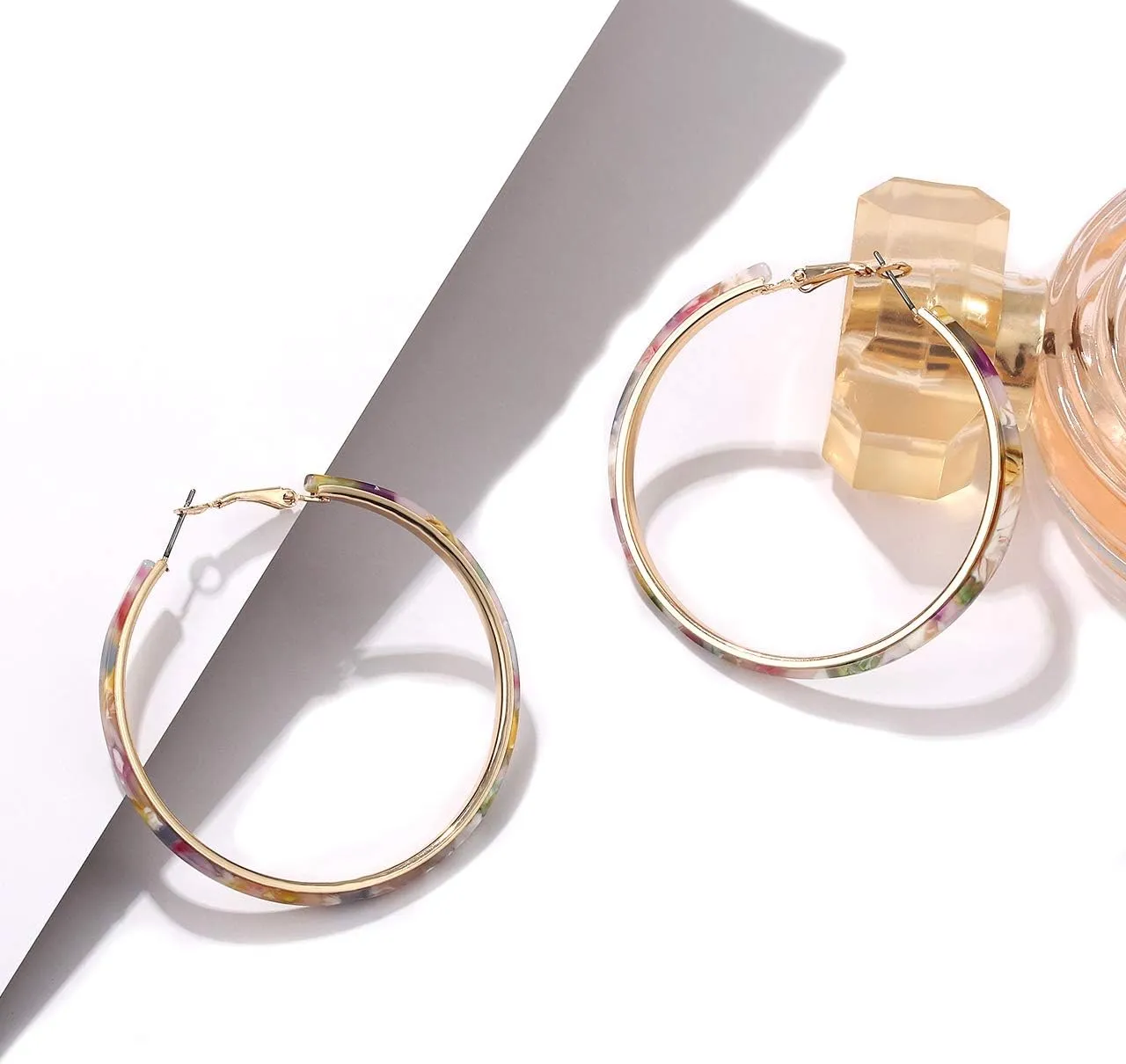 Acrylic Earrings Lightweight Hoop Earrings Statement Resin Drop Dangle Stud Earrings Fashion Jewelry For Women