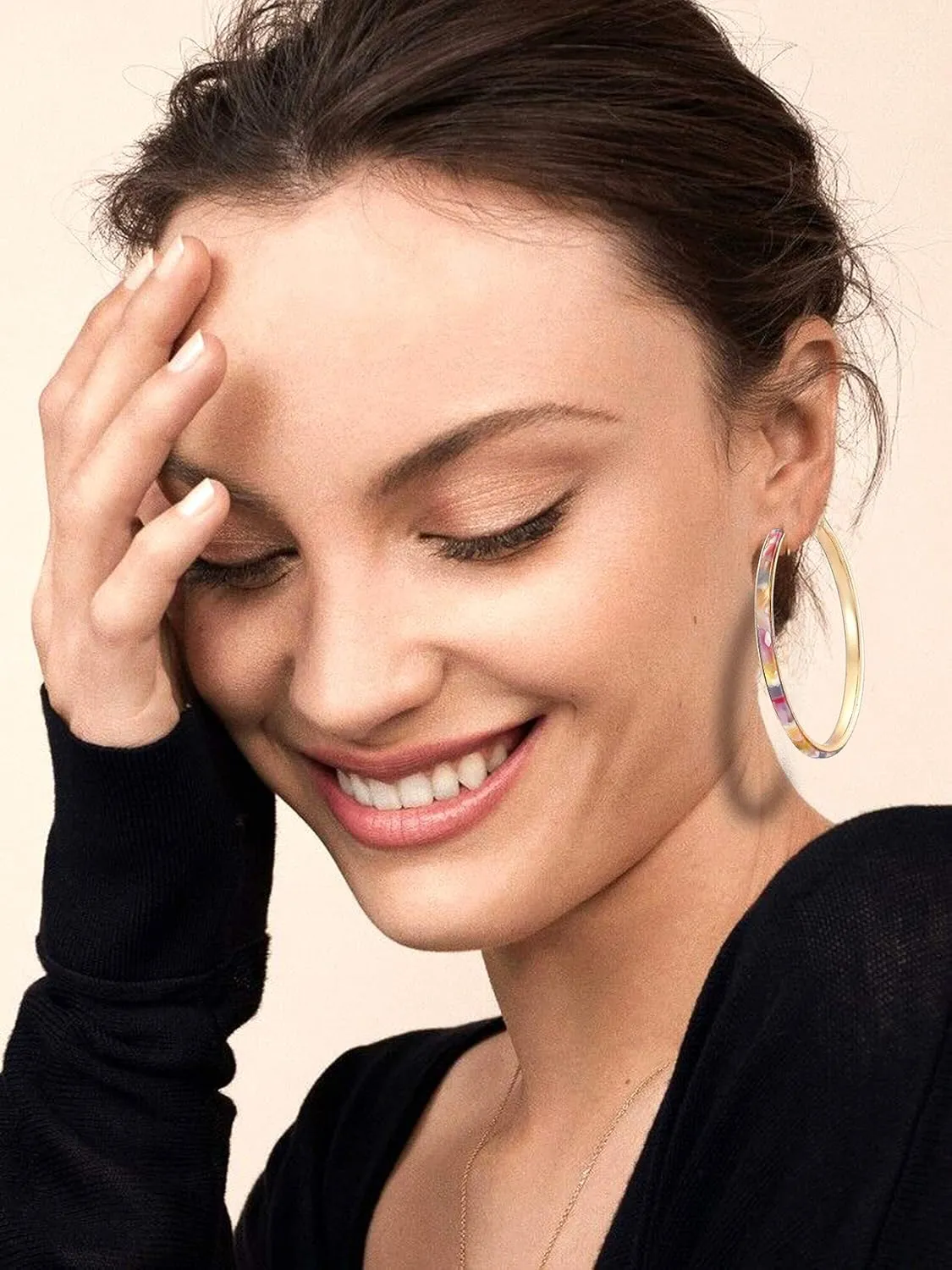Acrylic Earrings Lightweight Hoop Earrings Statement Resin Drop Dangle Stud Earrings Fashion Jewelry For Women