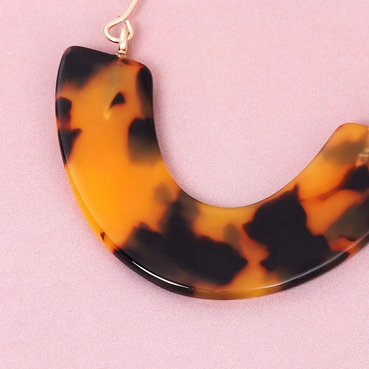 Acrylic Earrings Tortoise Hoop Earrings Statement Wire Resin Earrings Fan Drop Dangle Earring for Women