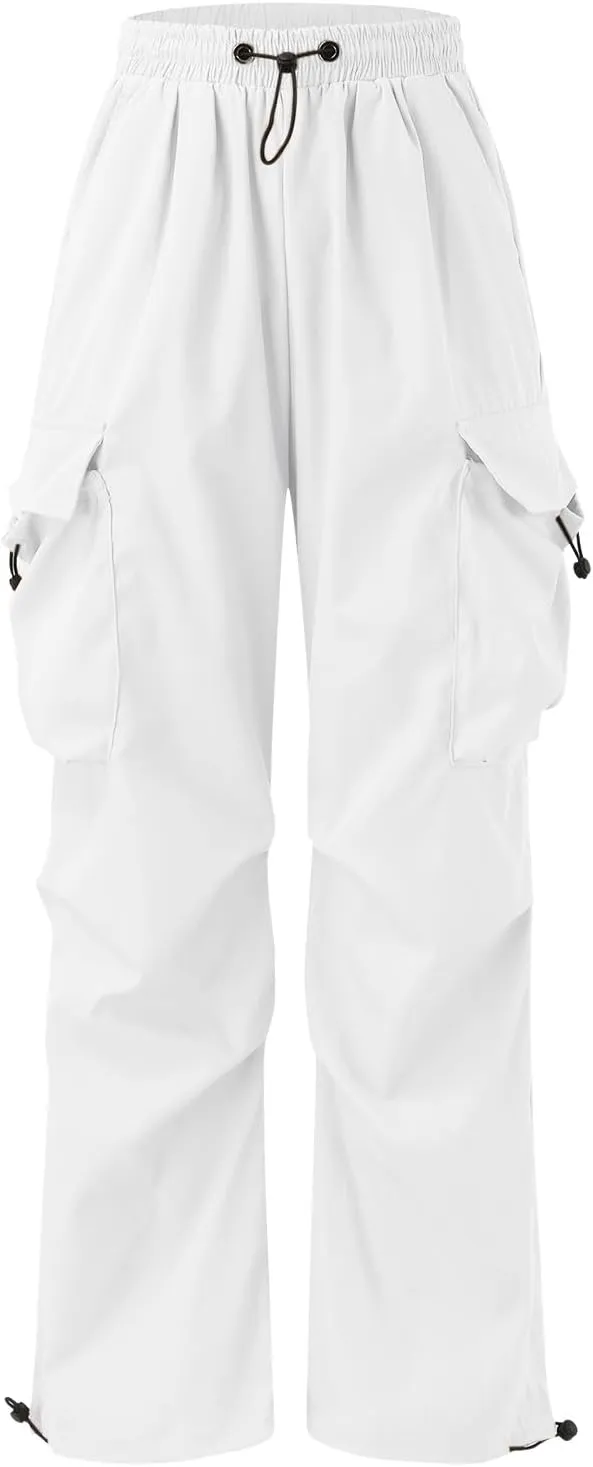 Alalaso Mens Baggy Cargo Pants Parachute Pants Causal Loose Fit Joggers Trendy Harem Pants Hip Hop Streetwear with Pockets