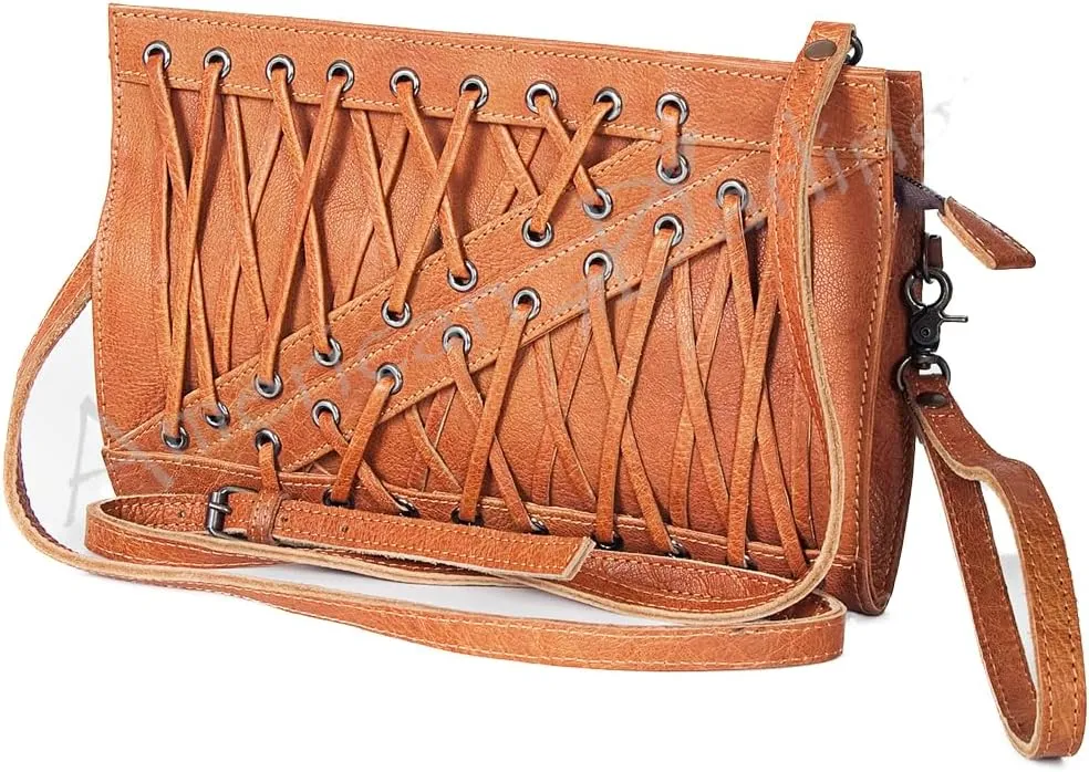 American Darling GIBGX245 Clutch Genuine Leather Women Bag Western Handbag Purse