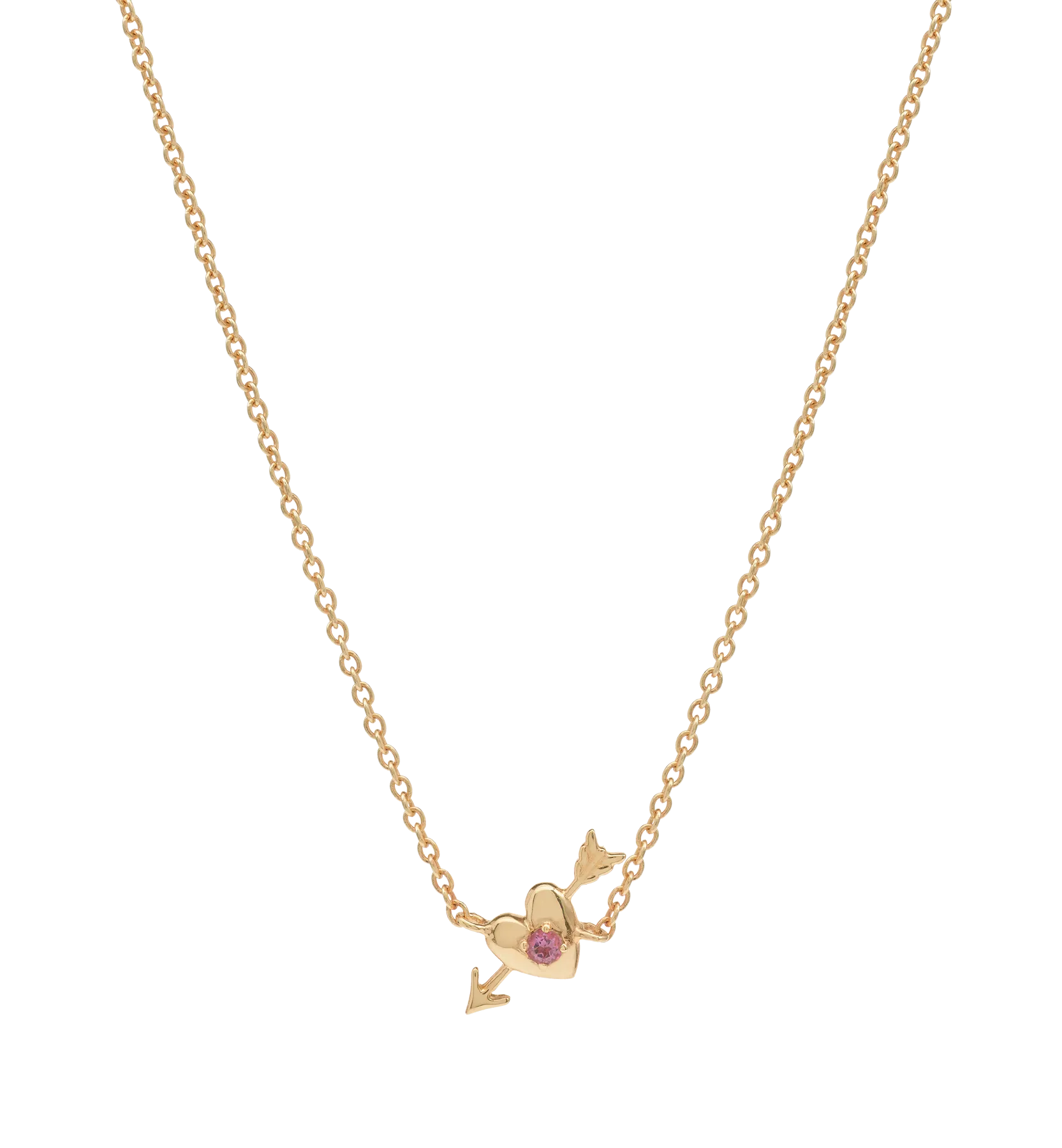 Arrowed Heart Necklace 14K