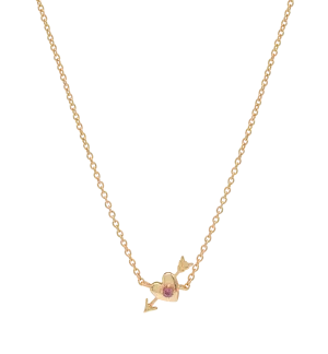 Arrowed Heart Necklace 14K
