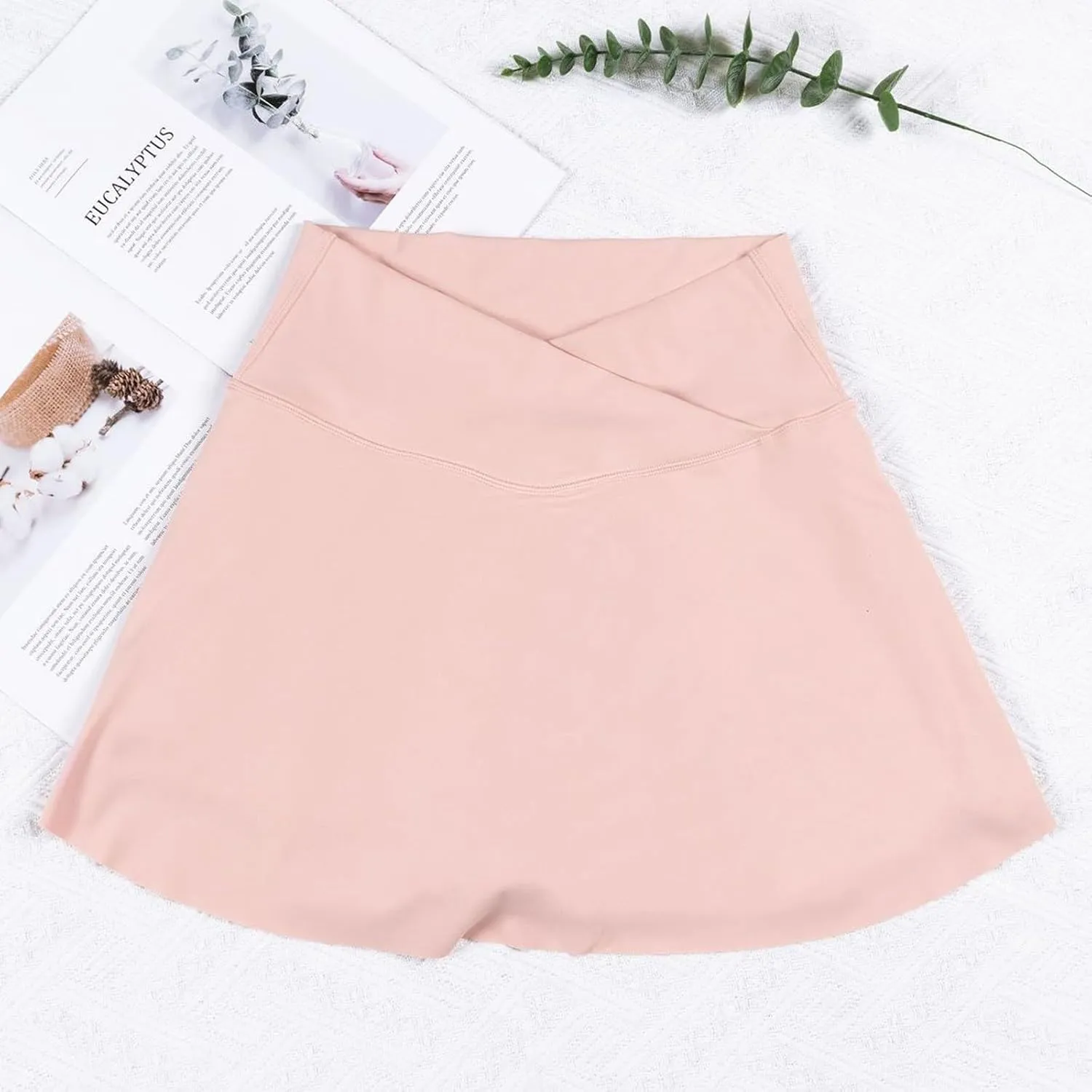 Athletic Skorts for Women Mini Tennis Skirt with Shorts Underneath Crossover Yoga Golf Skirts Pickleball Outfits with Pockets