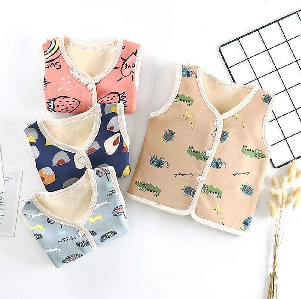Baby to Toddler Girls Boys Fleece Vests Unisex Infants Sleeveless Waistcoat Fall Winter Spring
