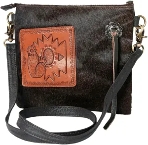 Bags KBK117 Clutch Hand Tooled Hair-On Genuine Leather Women Bag Western Handbag Purse