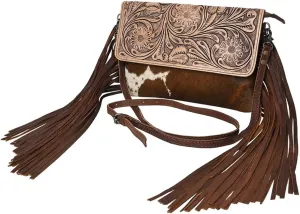 Bags OHG128 Clutch Hand Tooled Hair-On Genuine Leather Women Bag Western Handbag Purse