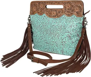 Bags OHG167 Clutch Hand Tooled Embossed Genuine Leather Women Bag Western Handbag Purse