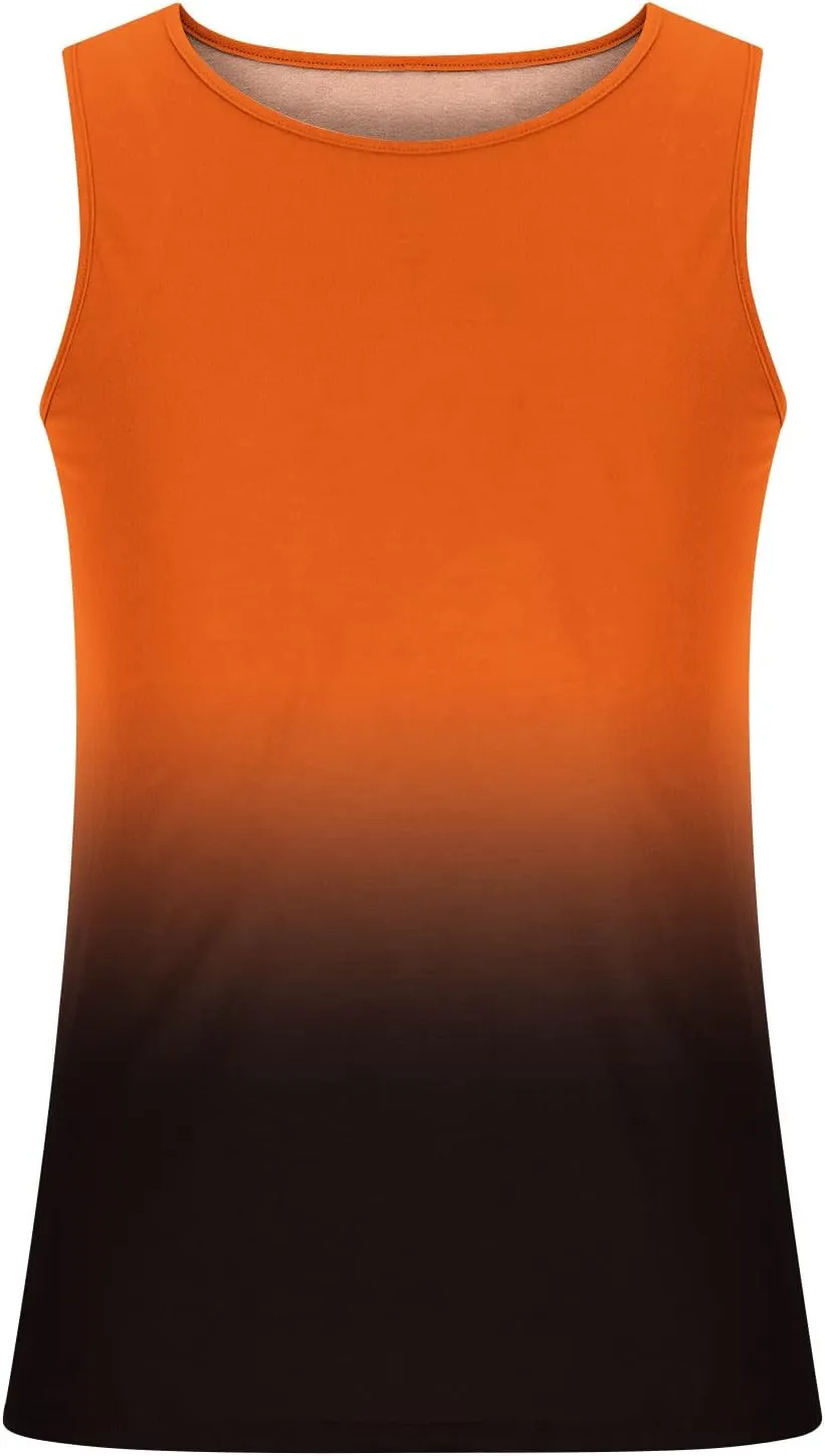 Beach Tank Tops for Men Funny Gradient Color Sleeveless Muscle Tshirt Casual Summer Vacation Tropical Shirts 2024