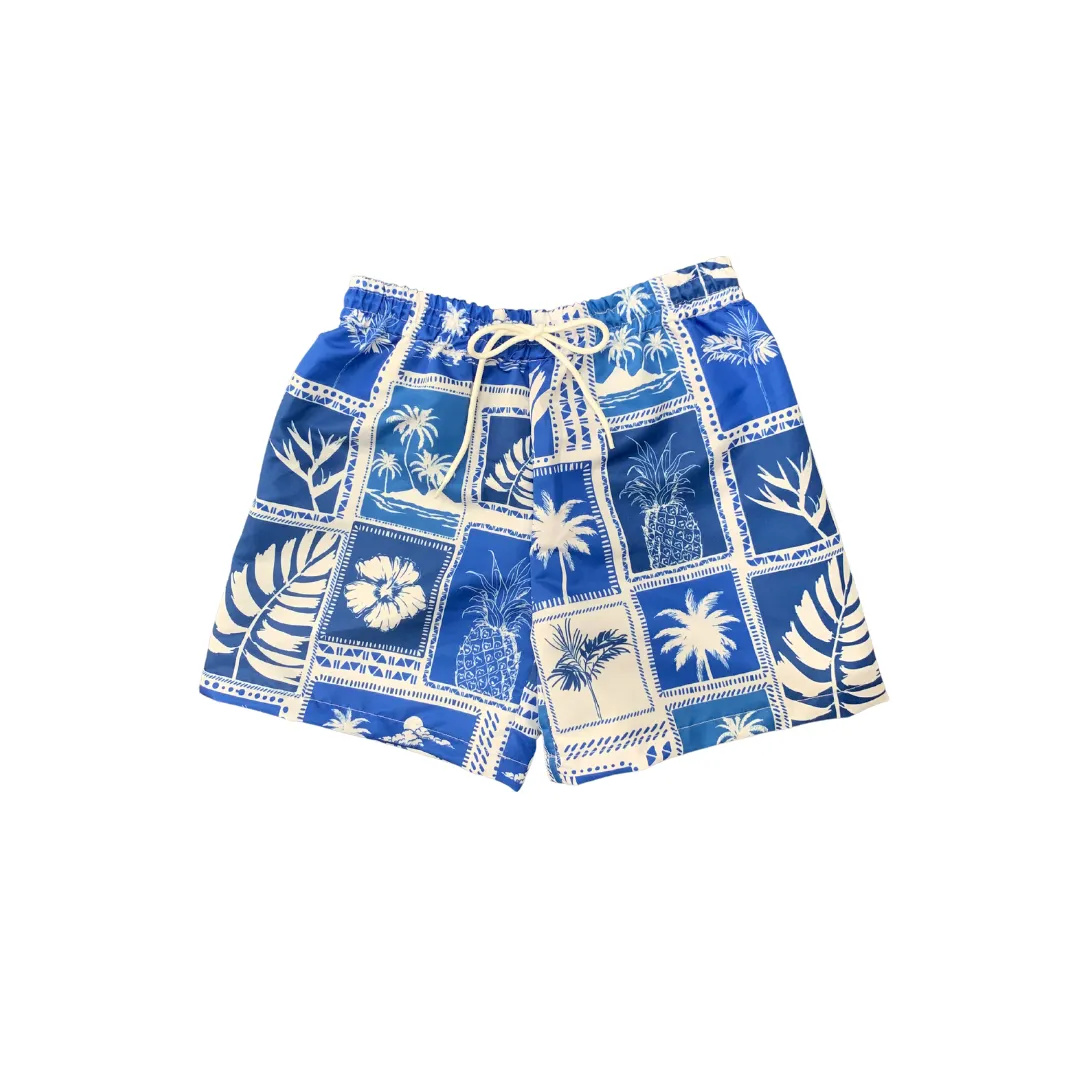 Benny Boardshorts in Monotone Blue Tropical
