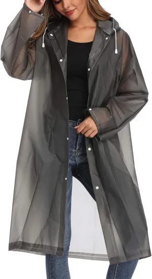 Besshopie EVA Raincoat Waterproof Rain Poncho Reusable Unisex Men Women Long Clear Rain Wear