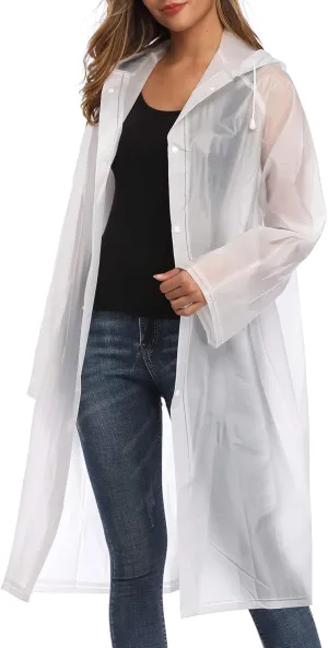 Besshopie EVA Raincoat Waterproof Rain Poncho Reusable Unisex Men Women Long Clear Rain Wear
