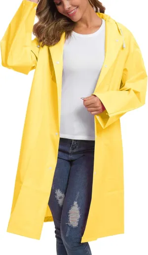Besshopie EVA Raincoat Waterproof Rain Poncho Reusable Unisex Men Women Long Clear Rain Wear