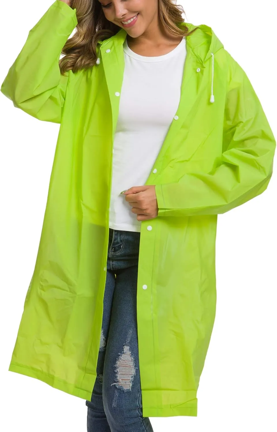 Besshopie EVA Raincoat Waterproof Rain Poncho Reusable Unisex Men Women Long Clear Rain Wear