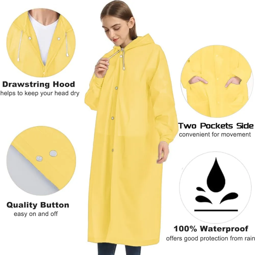 Besshopie EVA Raincoat Waterproof Rain Poncho Reusable Unisex Men Women Long Clear Rain Wear