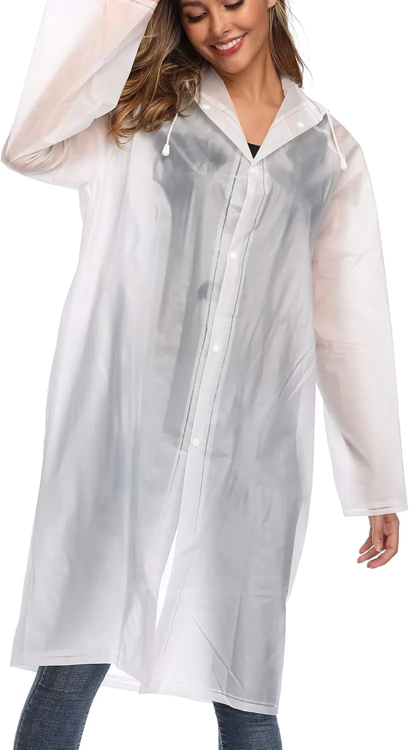 Besshopie EVA Raincoat Waterproof Rain Poncho Reusable Unisex Men Women Long Clear Rain Wear