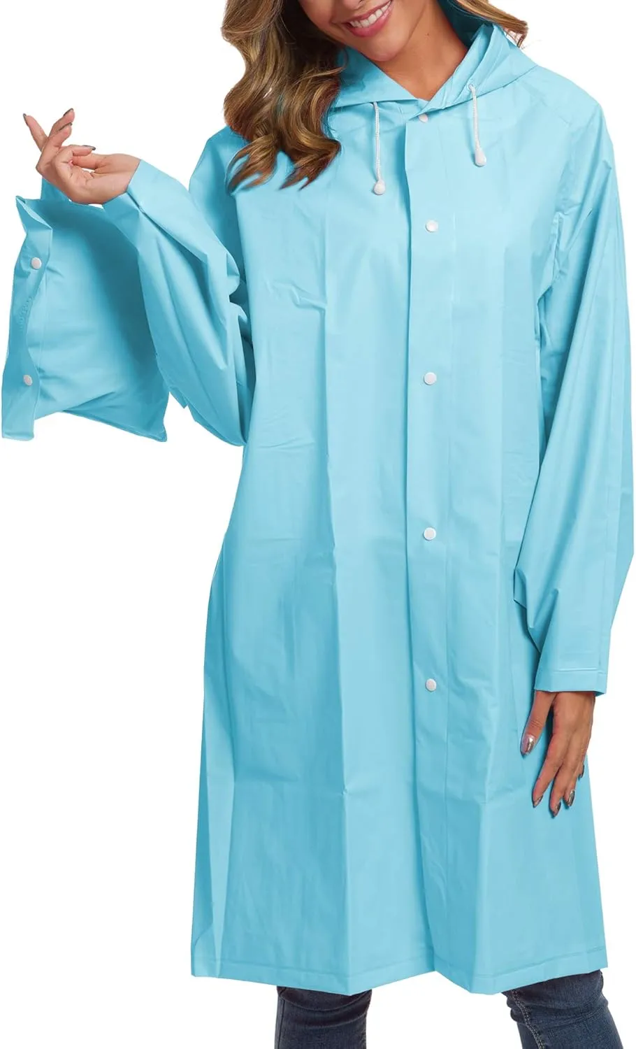 Besshopie EVA Raincoat Waterproof Rain Poncho Reusable Unisex Men Women Long Clear Rain Wear
