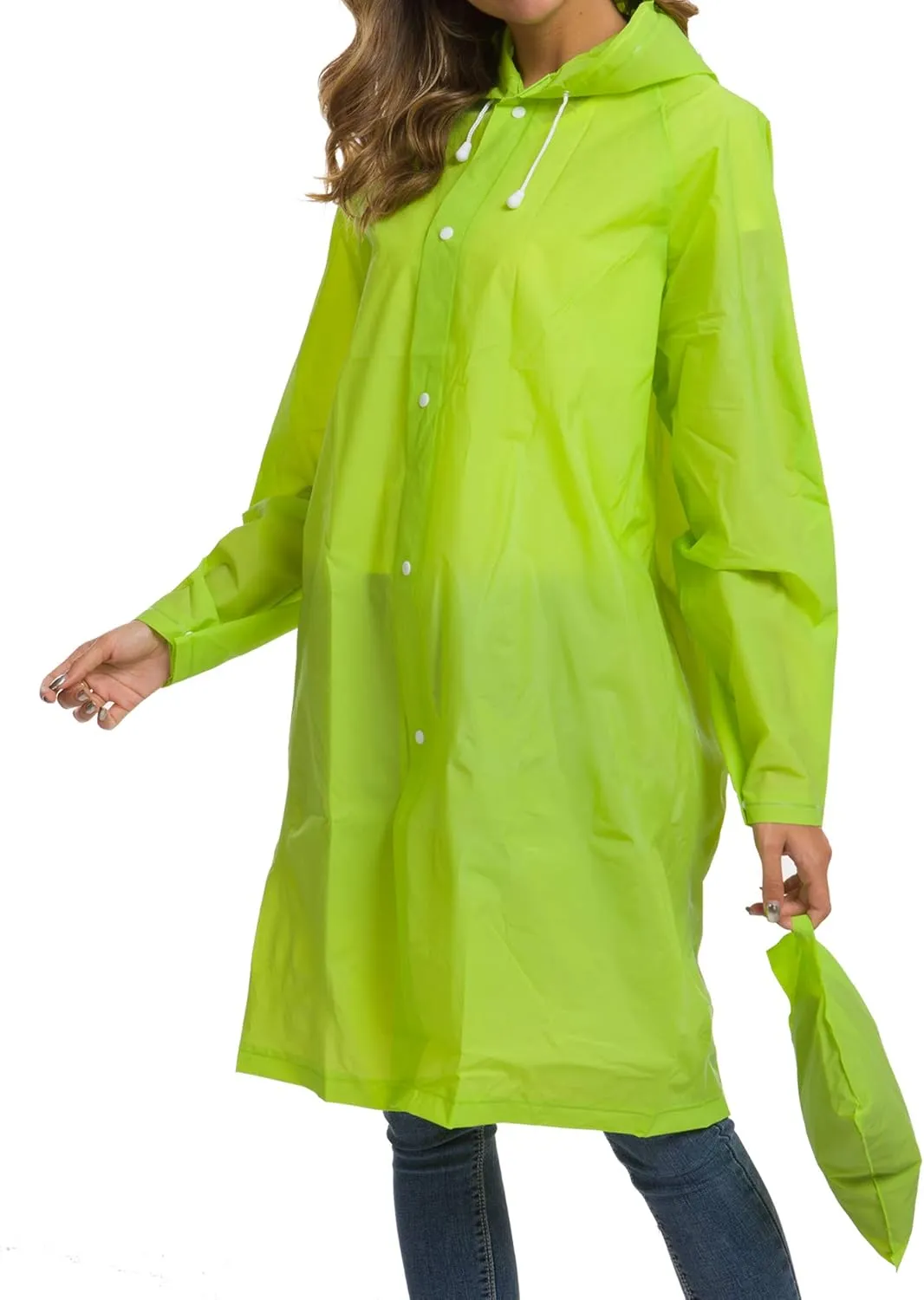 Besshopie EVA Raincoat Waterproof Rain Poncho Reusable Unisex Men Women Long Clear Rain Wear