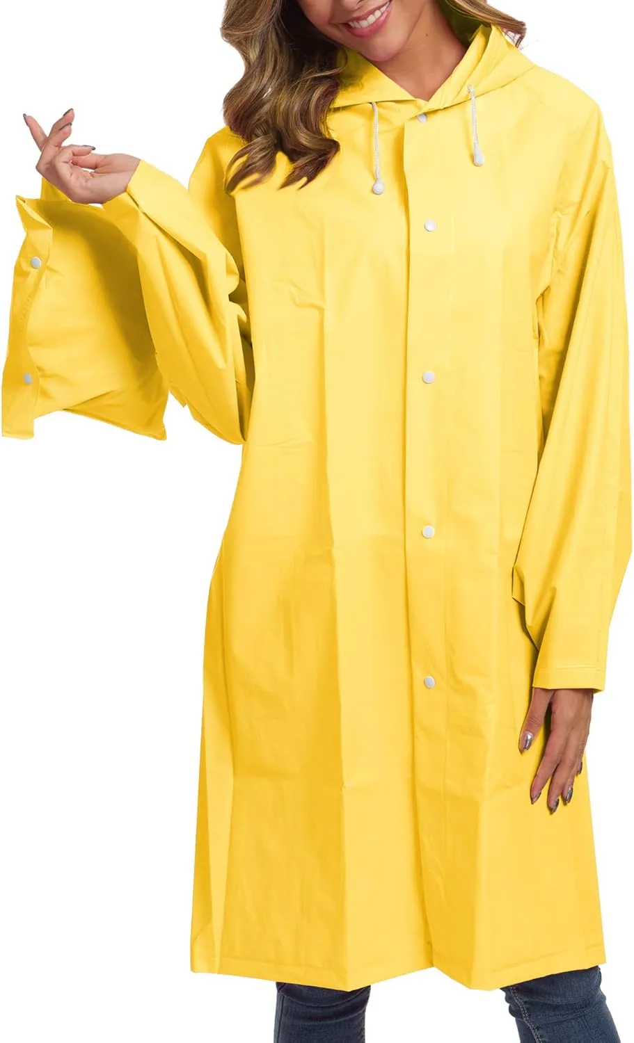 Besshopie EVA Raincoat Waterproof Rain Poncho Reusable Unisex Men Women Long Clear Rain Wear