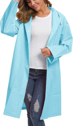 Besshopie EVA Raincoat Waterproof Rain Poncho Reusable Unisex Men Women Long Clear Rain Wear