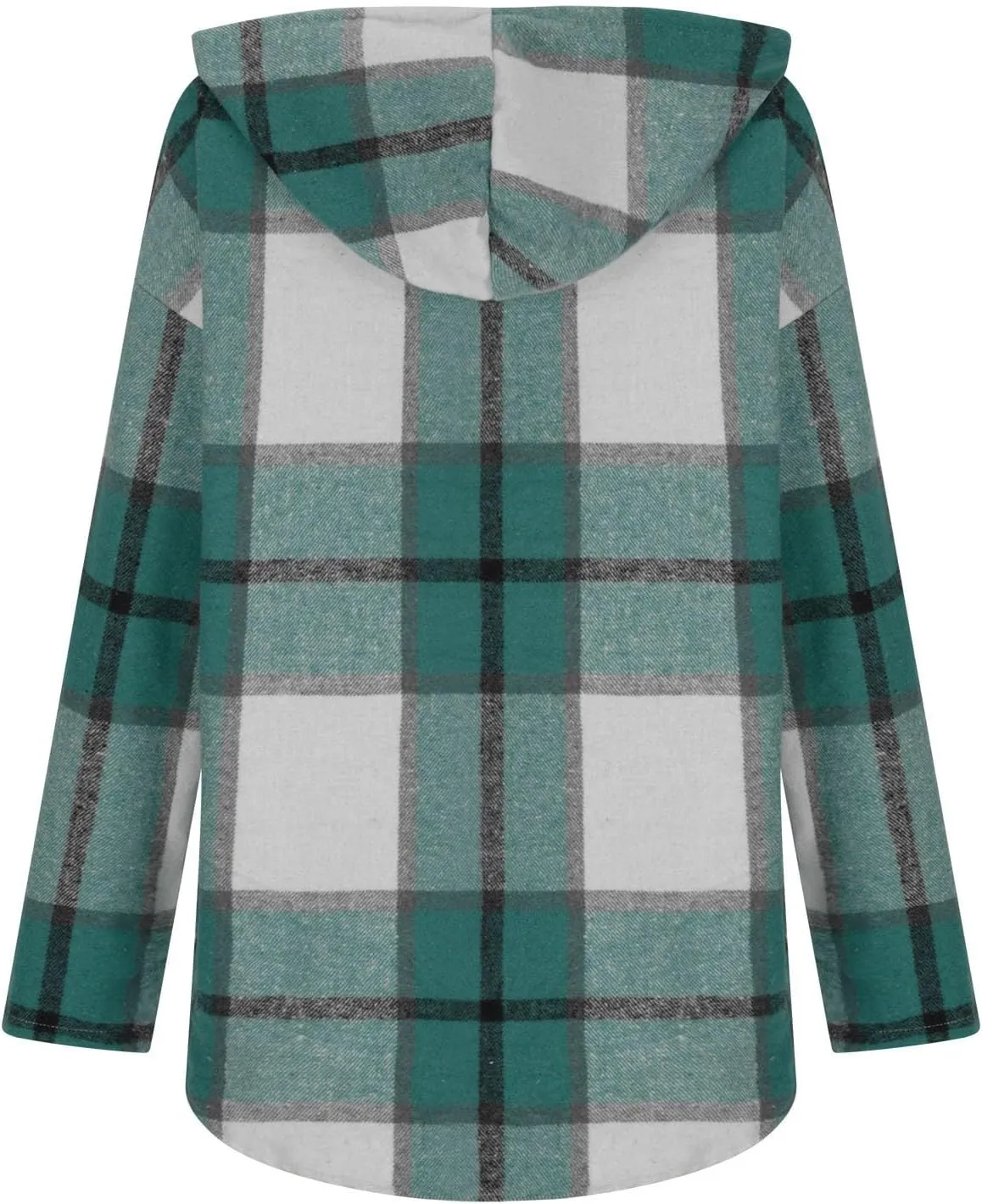 Blouses for Women Dressy Casual Plaid Shirts V Neck Hooded Sweatshirt Drawstring Hoodie Long Sleeve Pullover Tops