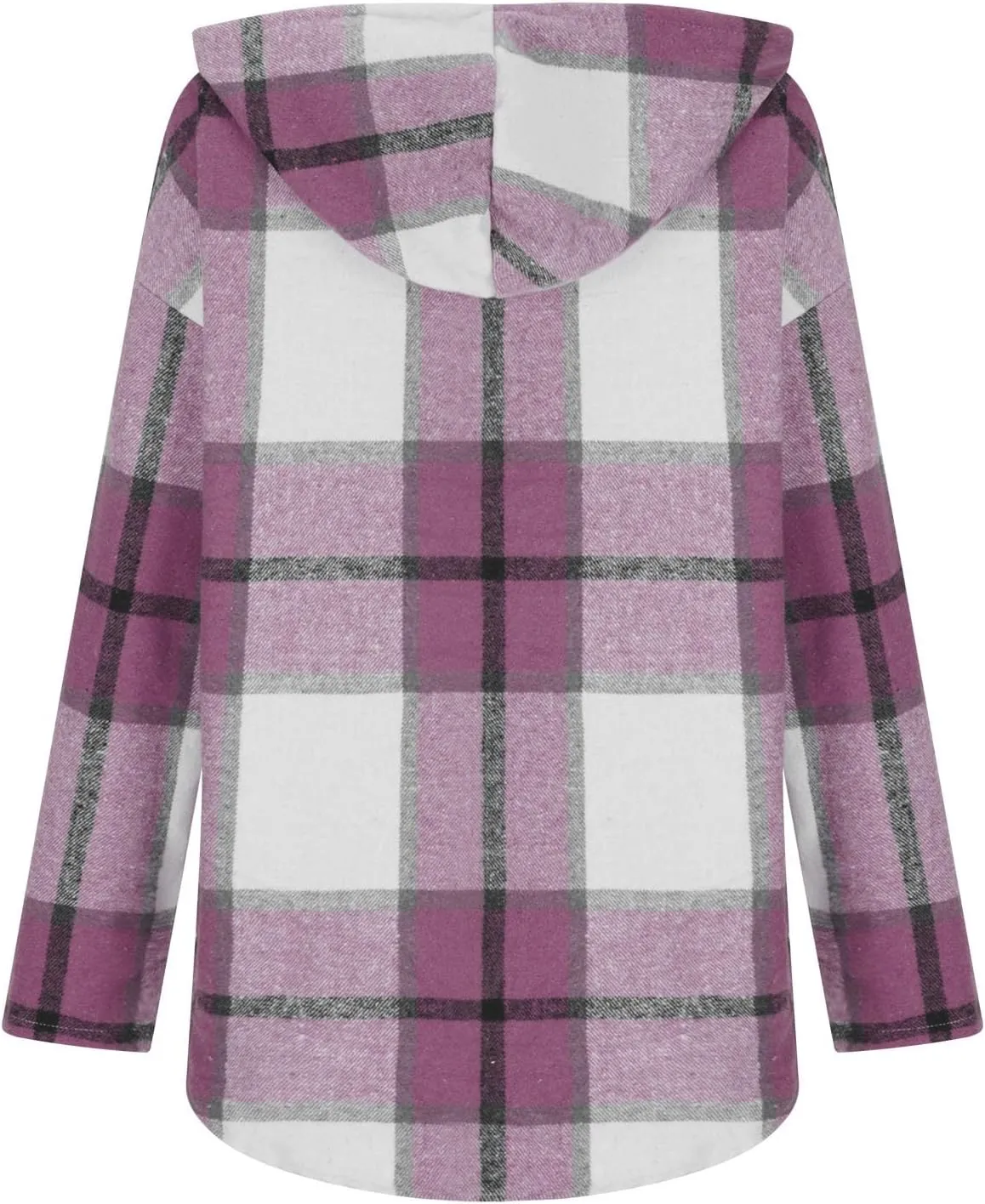 Blouses for Women Dressy Casual Plaid Shirts V Neck Hooded Sweatshirt Drawstring Hoodie Long Sleeve Pullover Tops