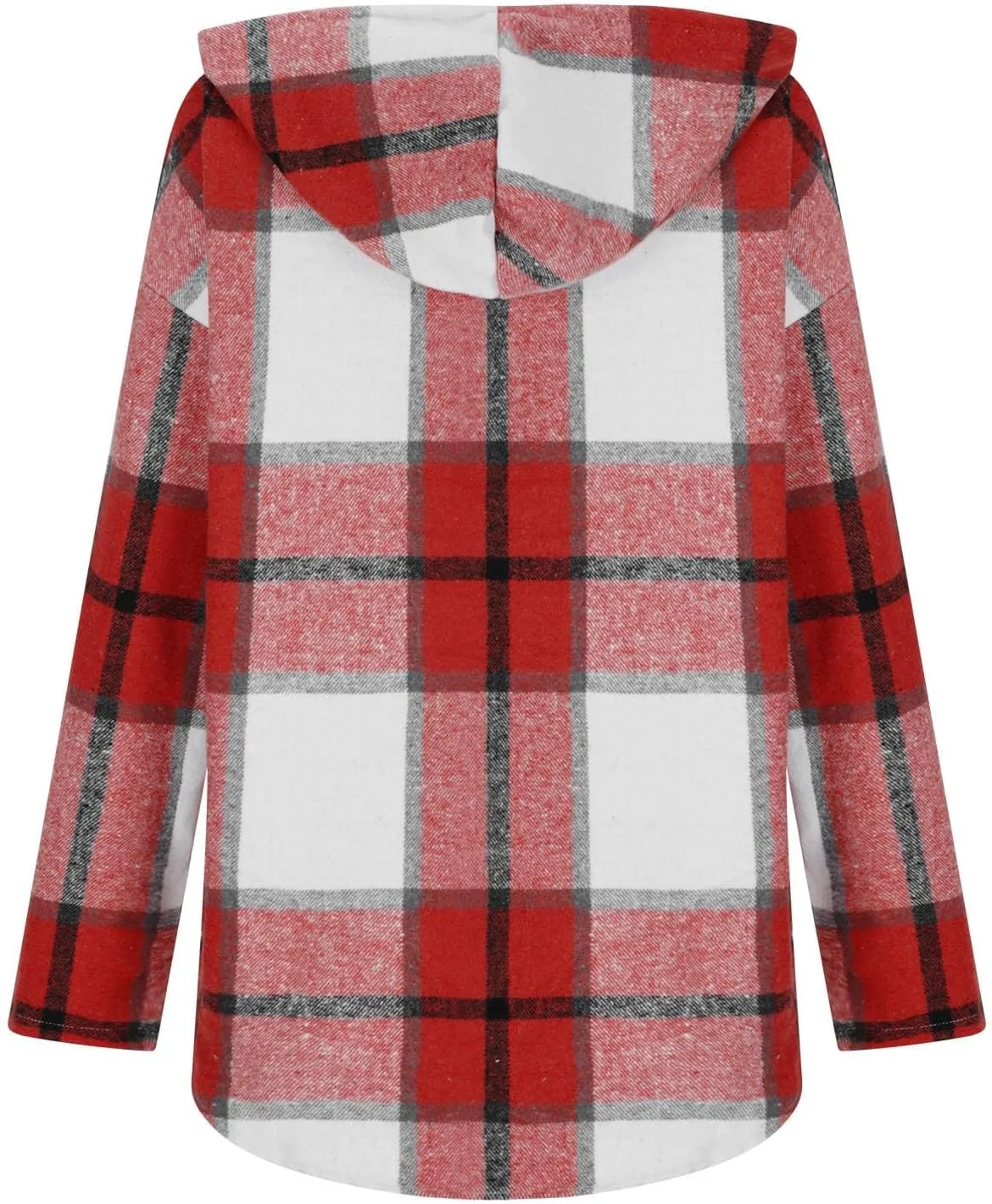 Blouses for Women Dressy Casual Plaid Shirts V Neck Hooded Sweatshirt Drawstring Hoodie Long Sleeve Pullover Tops