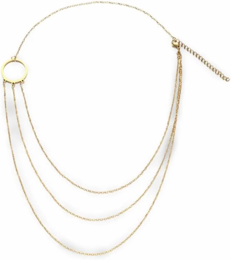 Bohemian Stainless Steel Multilayer Tassel Chain Necklaces For Women Layered Choker Necklaces Boho Jelry Gifts