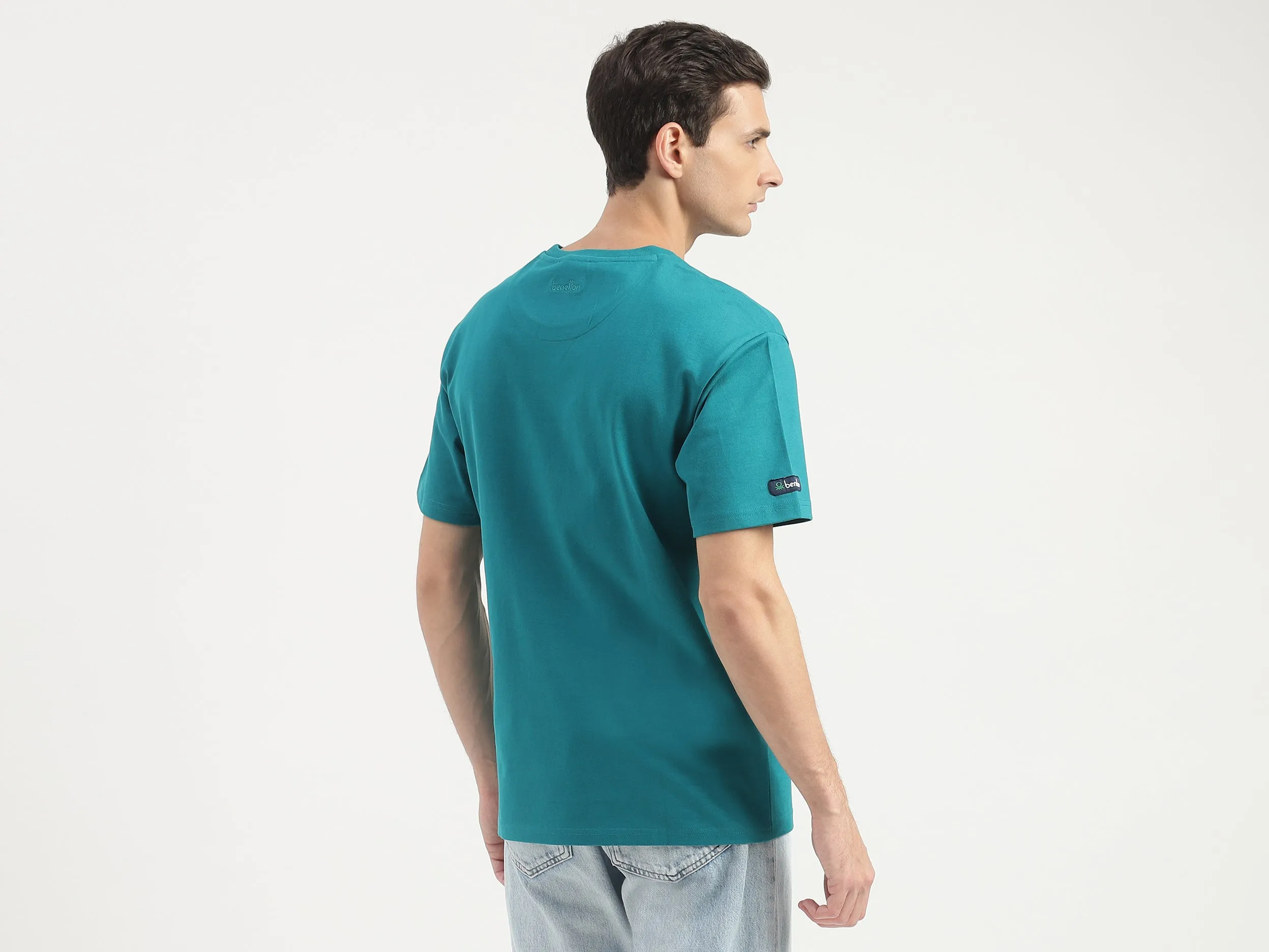 Boxy Fit Round Neck Monotone T-Shirt
