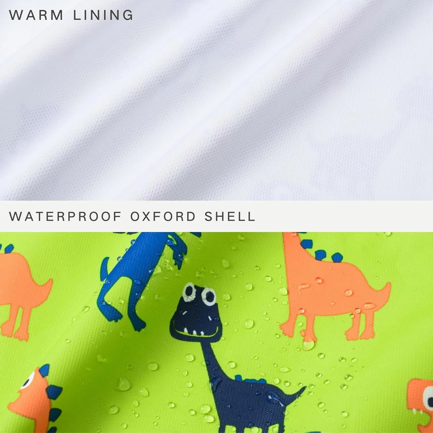 Boys Rain Jacket with Detachable Hood Lightweight Raincoats for Kids