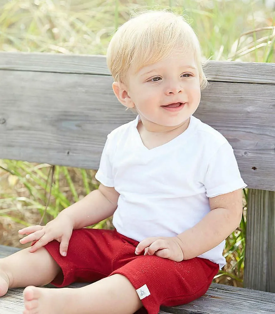 Burt's Bees Baby Boys Infant and Toddler 100% Organic Cotton Short Sleeve V Neck T-Shirts, Size 3 Months - 7 Years Old
