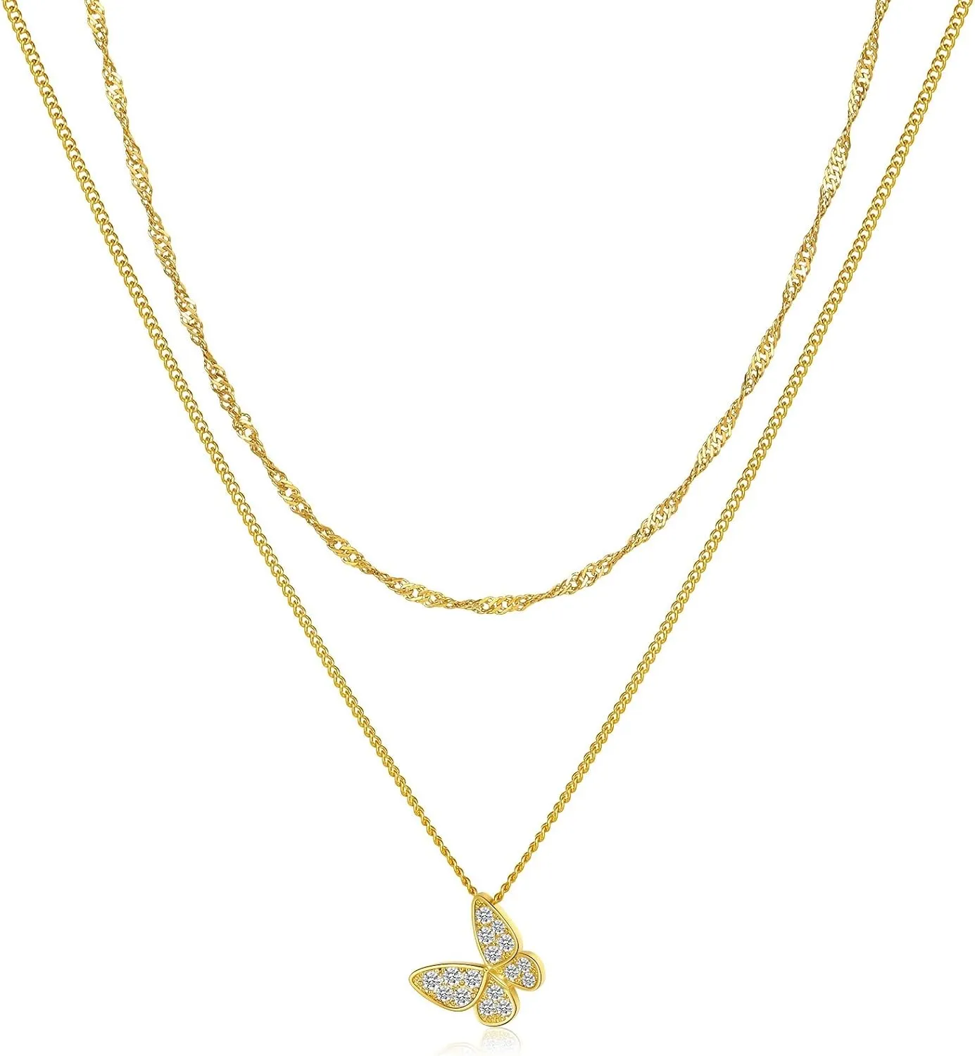 Butterly Necklaces for Women Heart Necklace 14K Dainty Gold Choker Handmade Necklaces Chain Shell Dainty Gold Choker Necklace for Women