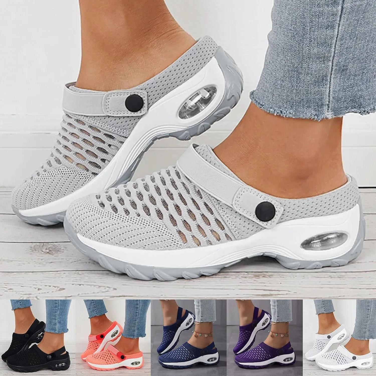 Cathalem Orthopedic Clogs for Women, 2024 New Air Cushion Orthopedic Slip on Shoes Orthopedic Sandals for Women