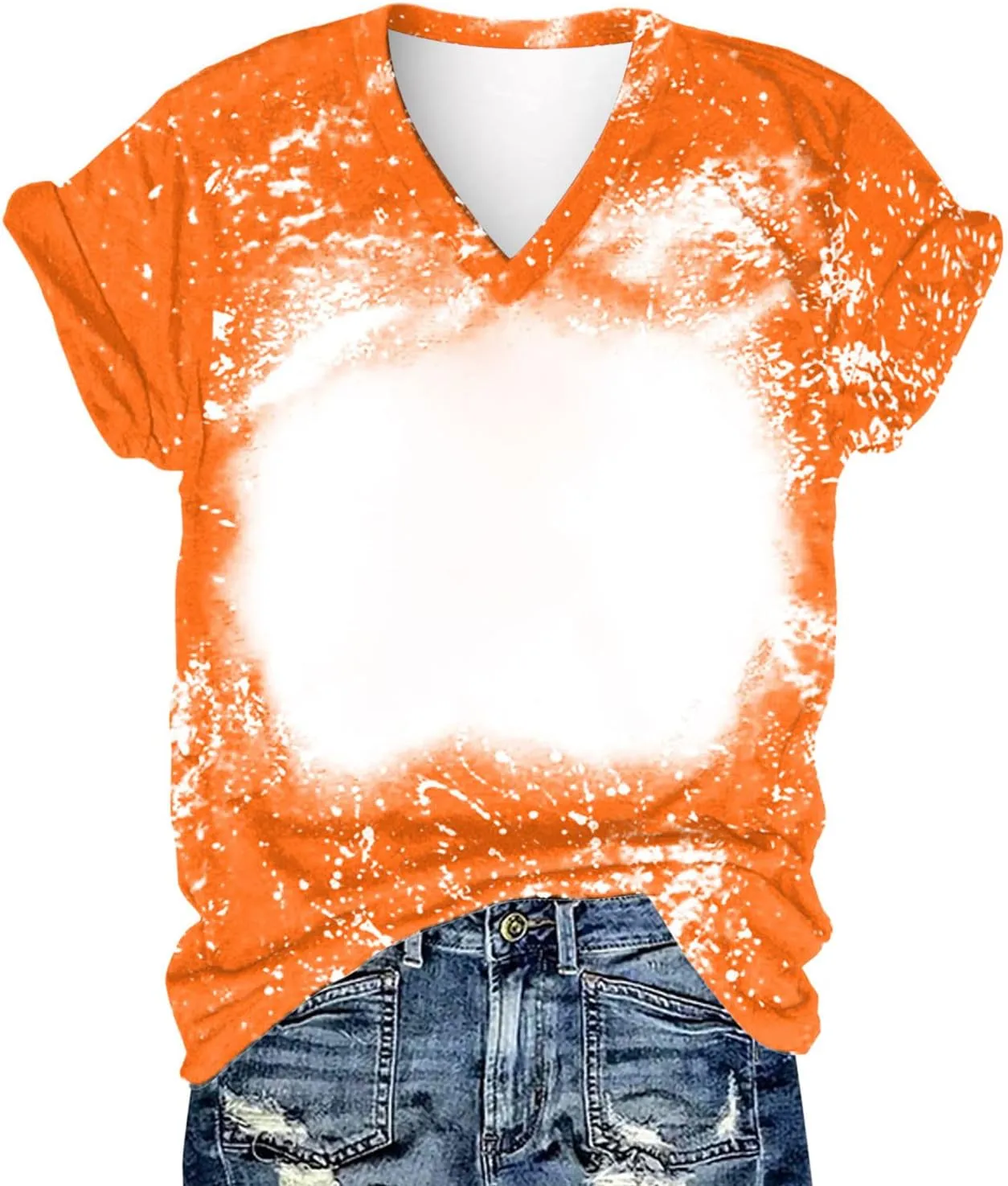 Ceboyel Womens Bleached Sublimation Blank Shirts Short Sleeve Graphic Tees Tops Casual Blouses Funny Summer Outfits Clothes