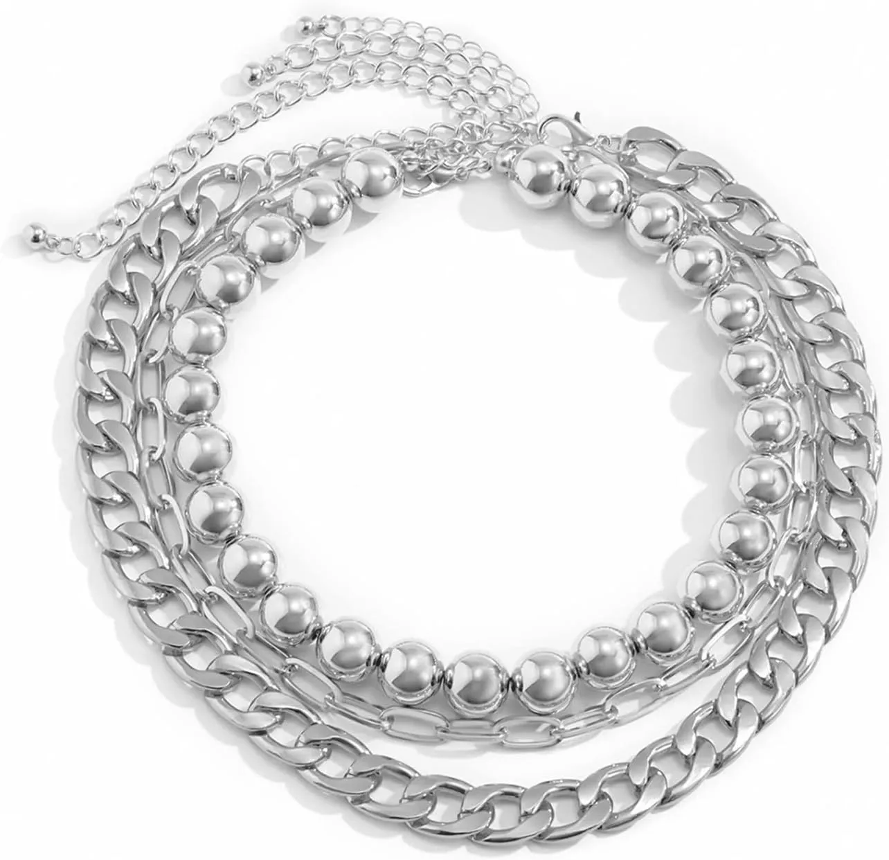 Chain Choker Necklace, Choker Necklaces Vintage Ball Multi Layer Clavicle Chain Gift Necklaces for Women
