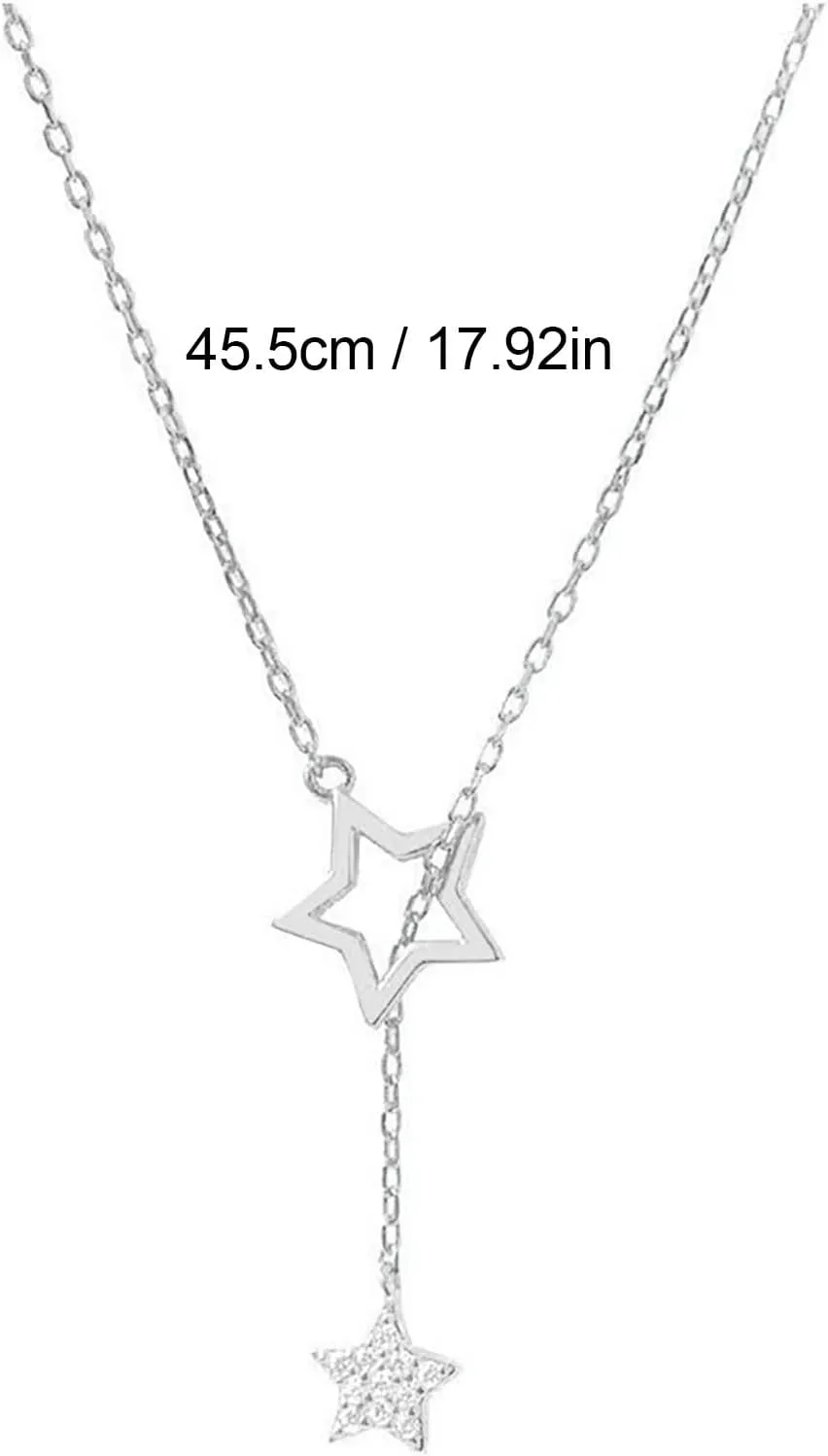 Choker Necklace for Women Multilayer Long Necklace Fashion Layered Star Necklace Pendant Collarbone Chain Female